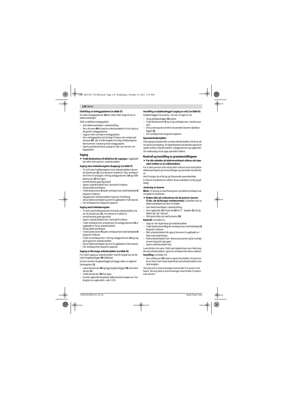 Bosch GCM 8 SJL Professional User Manual | Page 118 / 332