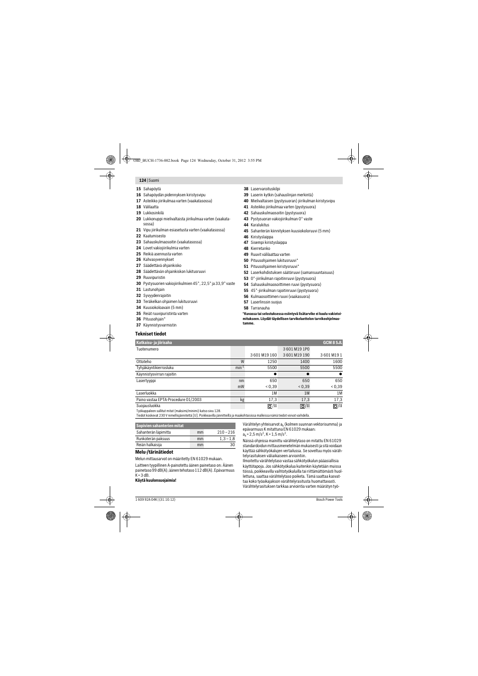 Bosch GCM 8 SJL Professional User Manual | Page 124 / 332