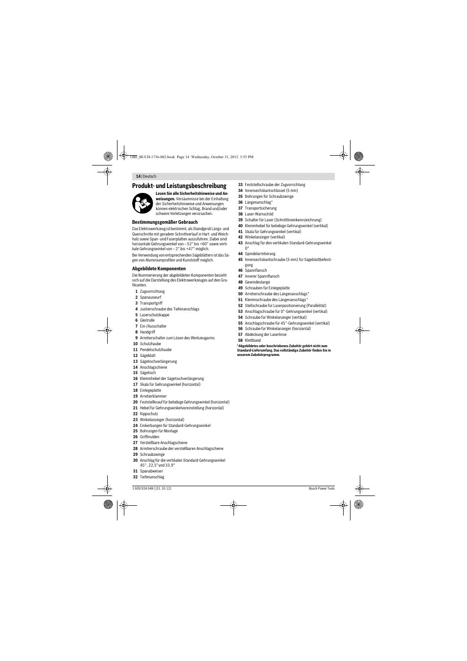 Produkt- und leistungsbeschreibung | Bosch GCM 8 SJL Professional User Manual | Page 14 / 332