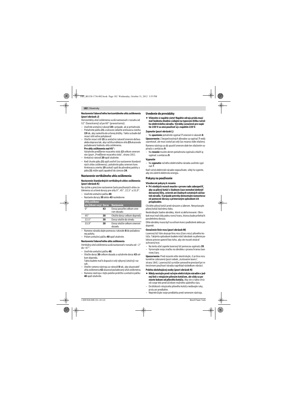 Bosch GCM 8 SJL Professional User Manual | Page 182 / 332