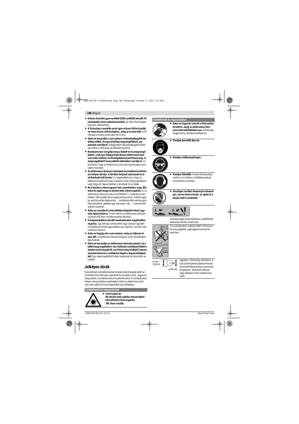 Jelképes ábrák | Bosch GCM 8 SJL Professional User Manual | Page 188 / 332