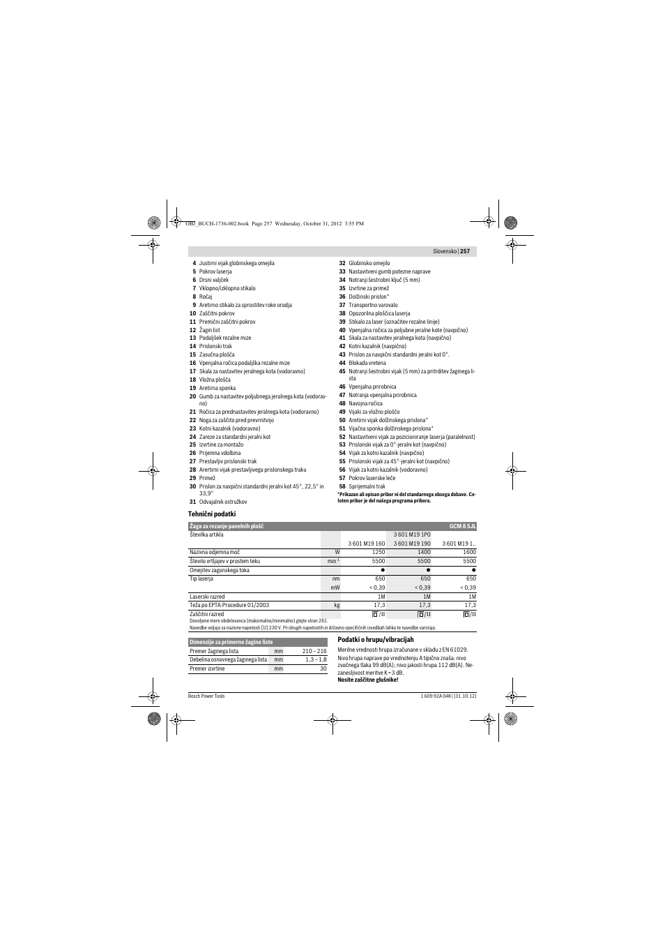 Bosch GCM 8 SJL Professional User Manual | Page 257 / 332