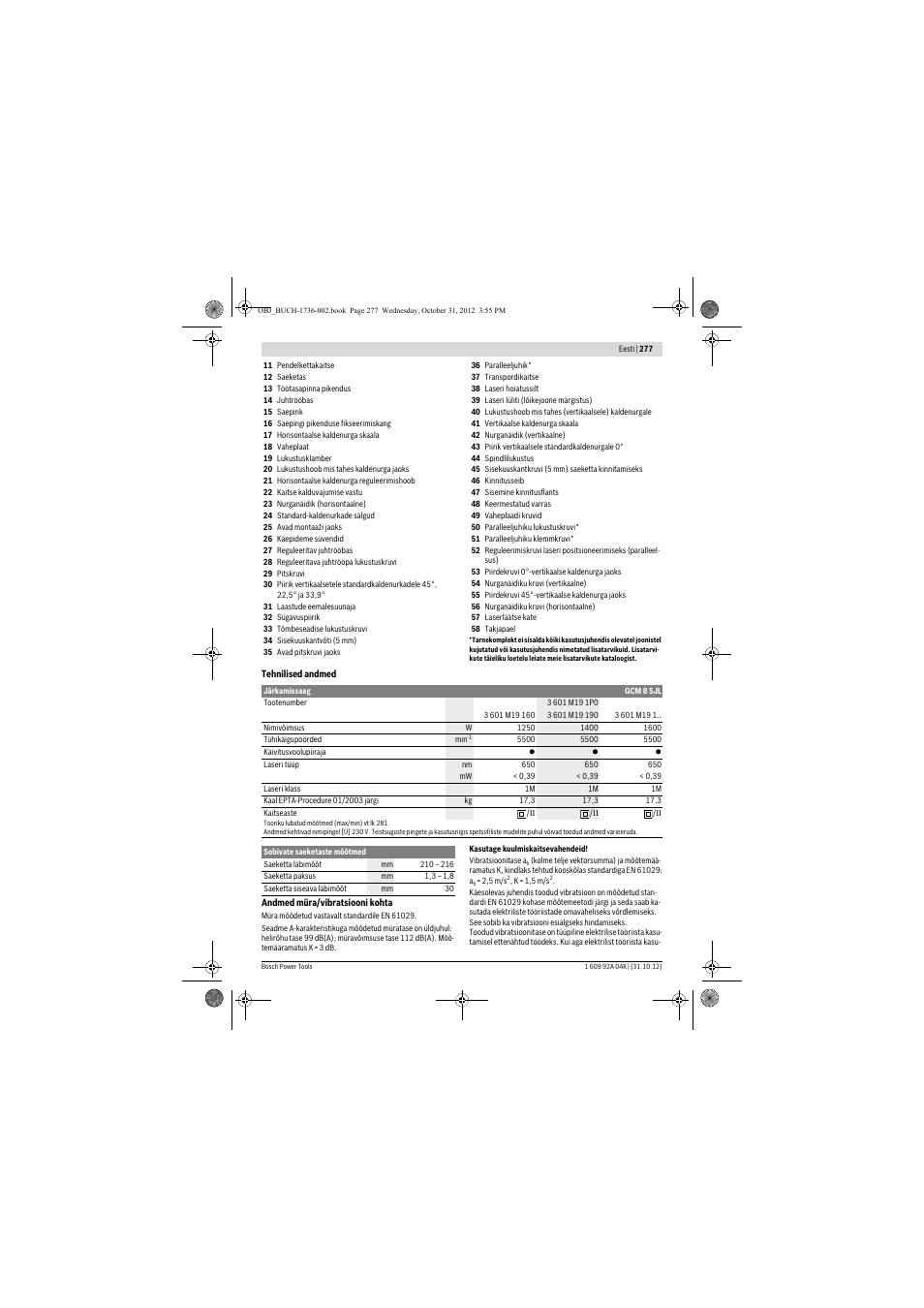 Bosch GCM 8 SJL Professional User Manual | Page 277 / 332