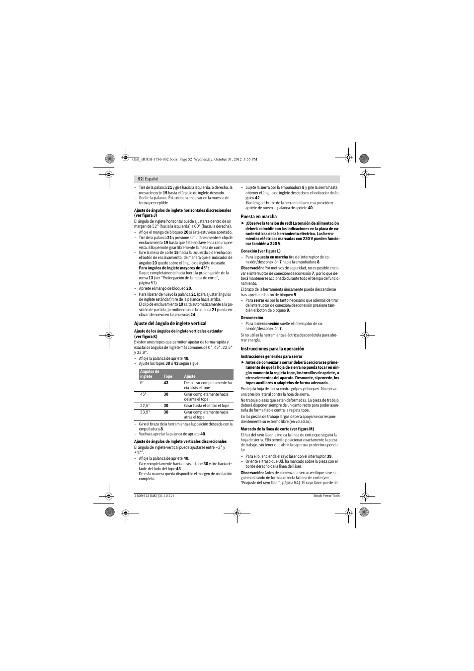 Bosch GCM 8 SJL Professional User Manual | Page 52 / 332