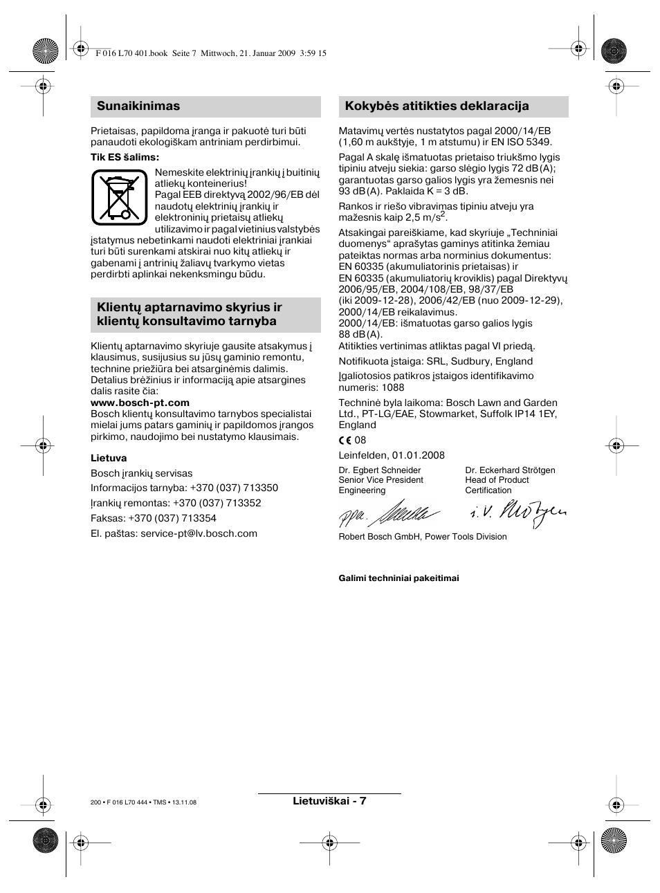 Bosch ART 23 Accutrim User Manual | Page 200 / 201