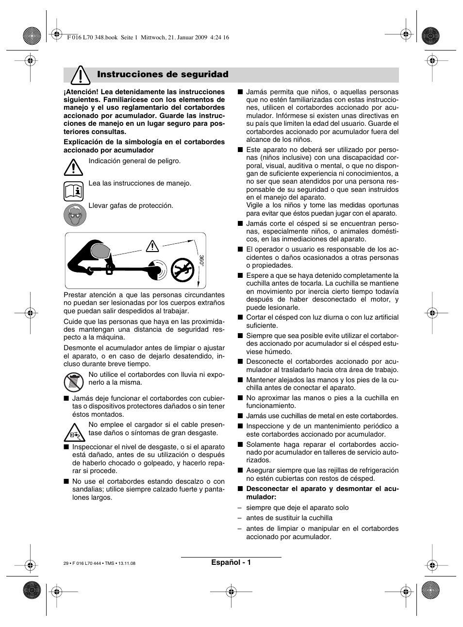 Instrucciones de seguridad | Bosch ART 23 Accutrim User Manual | Page 29 / 201