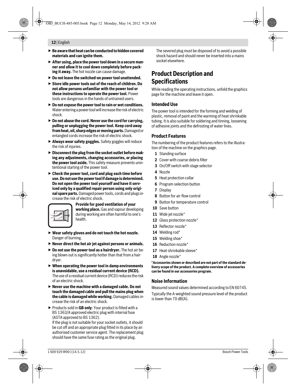 Product description and specifications | Bosch GHG 660 LCD Professional User Manual | Page 12 / 142