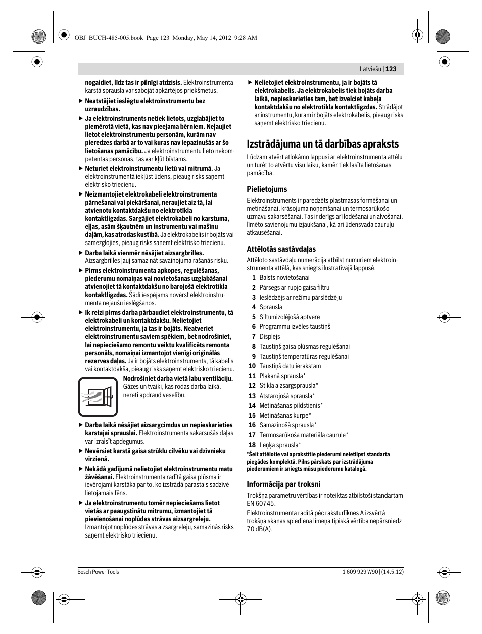 Izstrādājuma un tā darbības apraksts | Bosch GHG 660 LCD Professional User Manual | Page 123 / 142