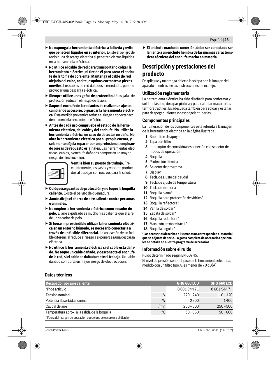 Descripción y prestaciones del producto | Bosch GHG 660 LCD Professional User Manual | Page 23 / 142