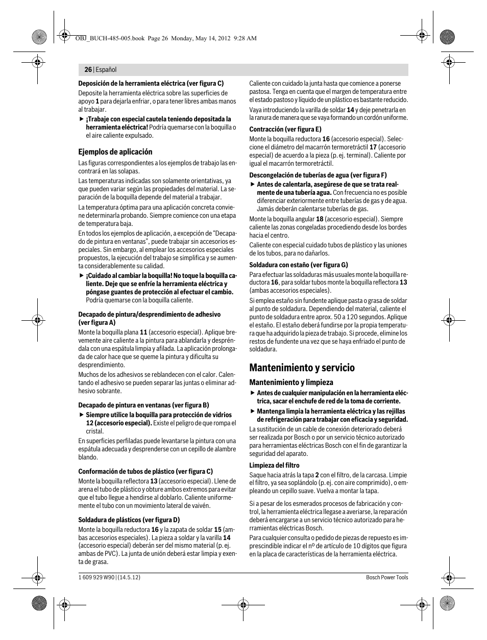 Mantenimiento y servicio | Bosch GHG 660 LCD Professional User Manual | Page 26 / 142