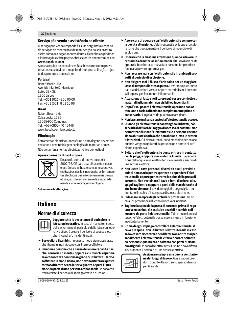 Italiano, Norme di sicurezza | Bosch GHG 660 LCD Professional User Manual | Page 32 / 142