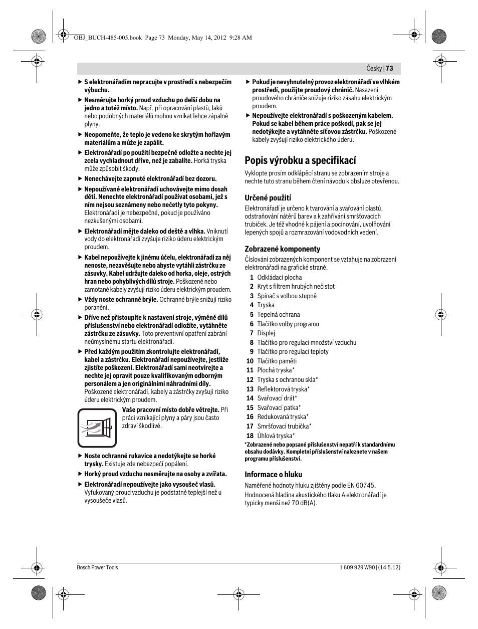 Popis výrobku a specifikací | Bosch GHG 660 LCD Professional User Manual | Page 73 / 142