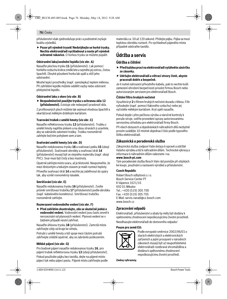 Údržba a servis | Bosch GHG 660 LCD Professional User Manual | Page 76 / 142