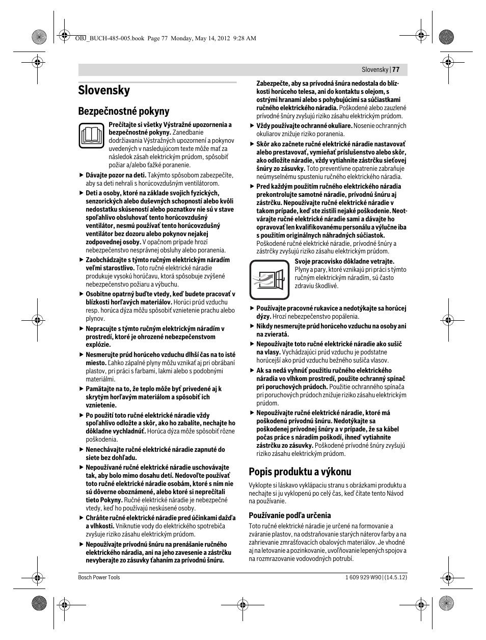 Slovensky, Bezpečnostné pokyny, Popis produktu a výkonu | Bosch GHG 660 LCD Professional User Manual | Page 77 / 142