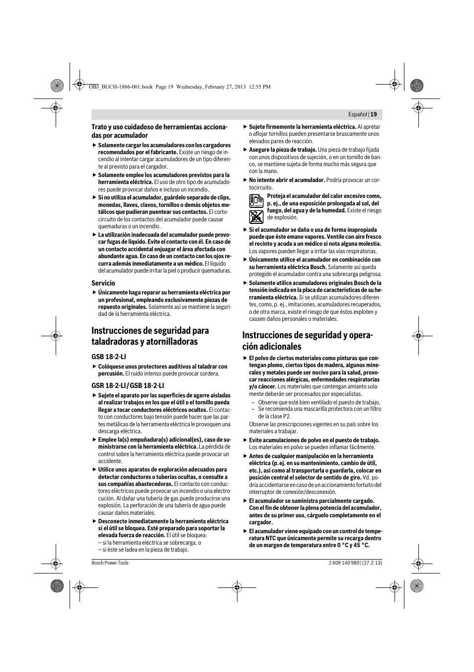 Bosch GSR 18-2-LI Professional User Manual | Page 19 / 146