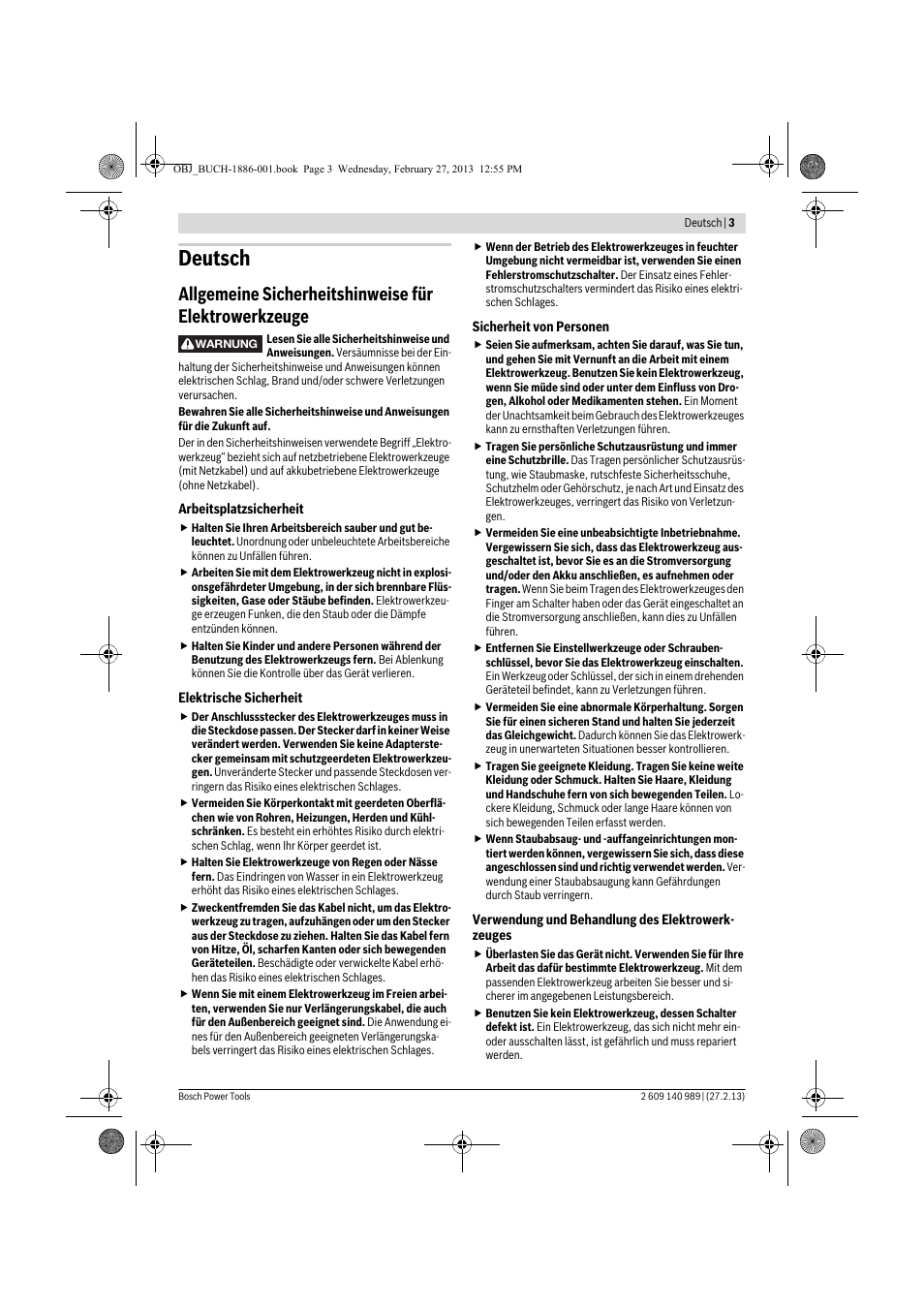 Deutsch | Bosch GSR 18-2-LI Professional User Manual | Page 3 / 146