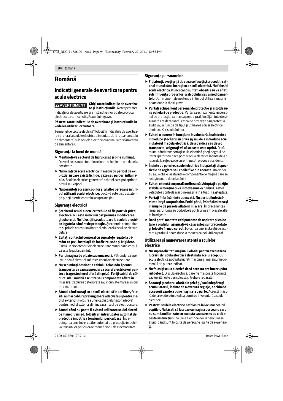 Română | Bosch GSR 18-2-LI Professional User Manual | Page 94 / 146