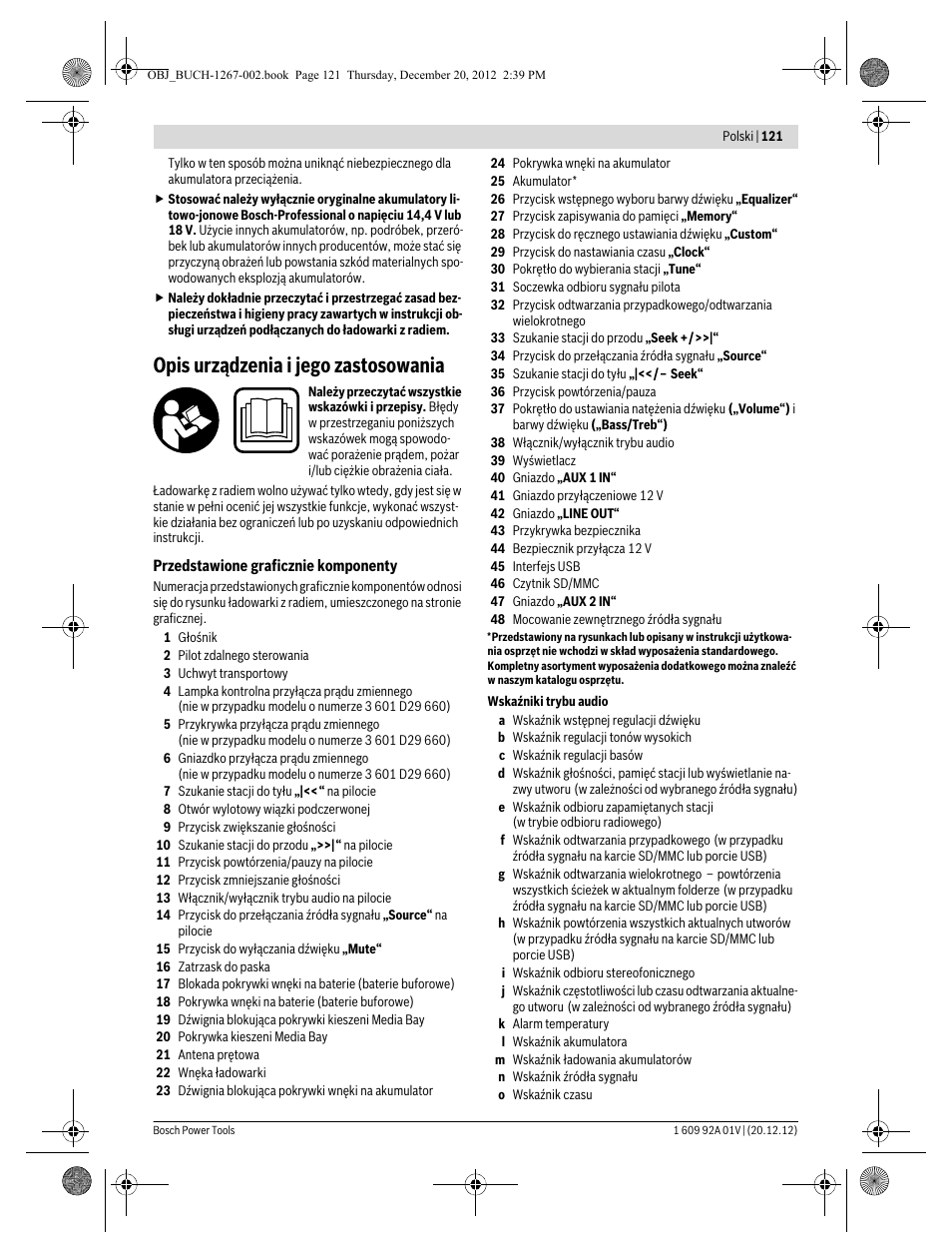 Opis urządzenia i jego zastosowania | Bosch GML 50 Professional User Manual | Page 121 / 262