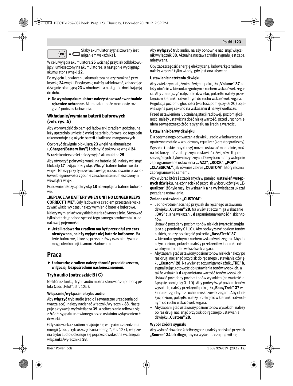 Praca | Bosch GML 50 Professional User Manual | Page 123 / 262