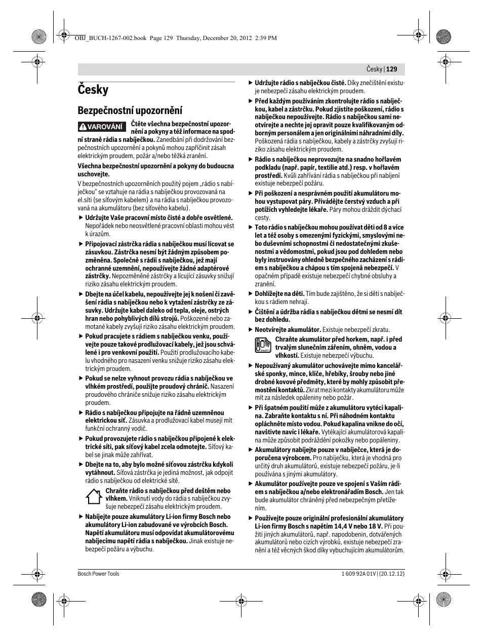 Česky, Bezpečnostní upozornění | Bosch GML 50 Professional User Manual | Page 129 / 262