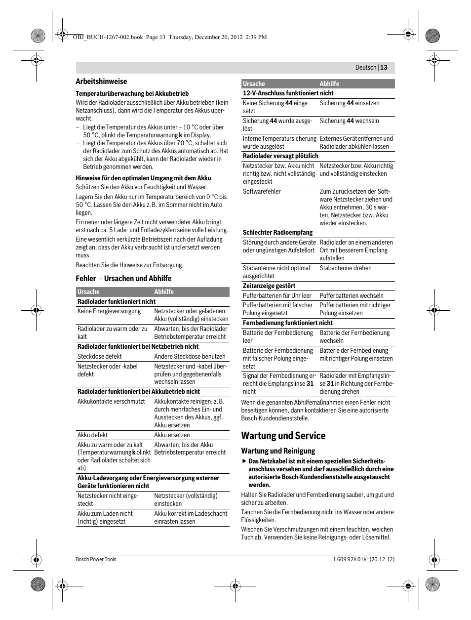 Wartung und service | Bosch GML 50 Professional User Manual | Page 13 / 262