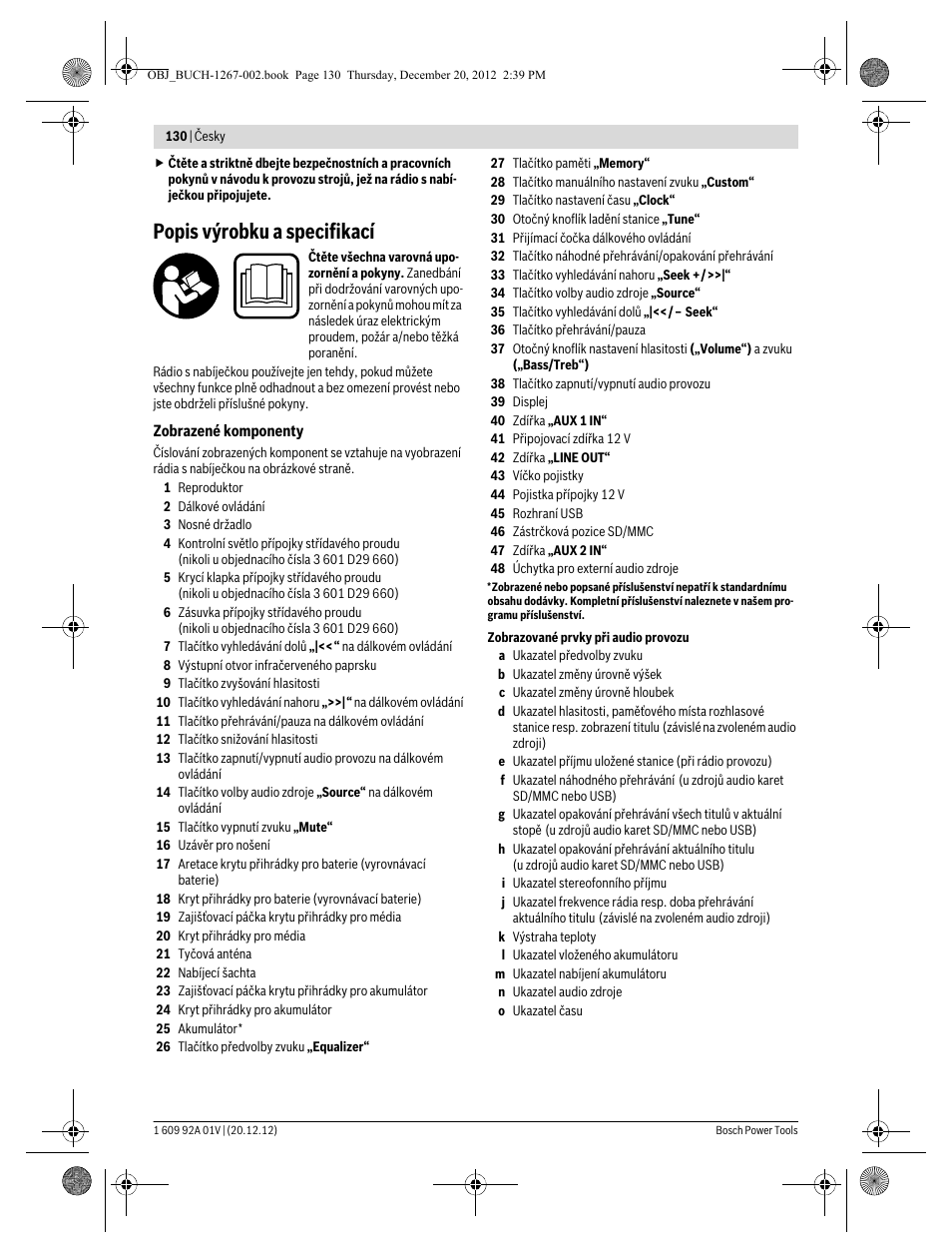 Popis výrobku a specifikací | Bosch GML 50 Professional User Manual | Page 130 / 262