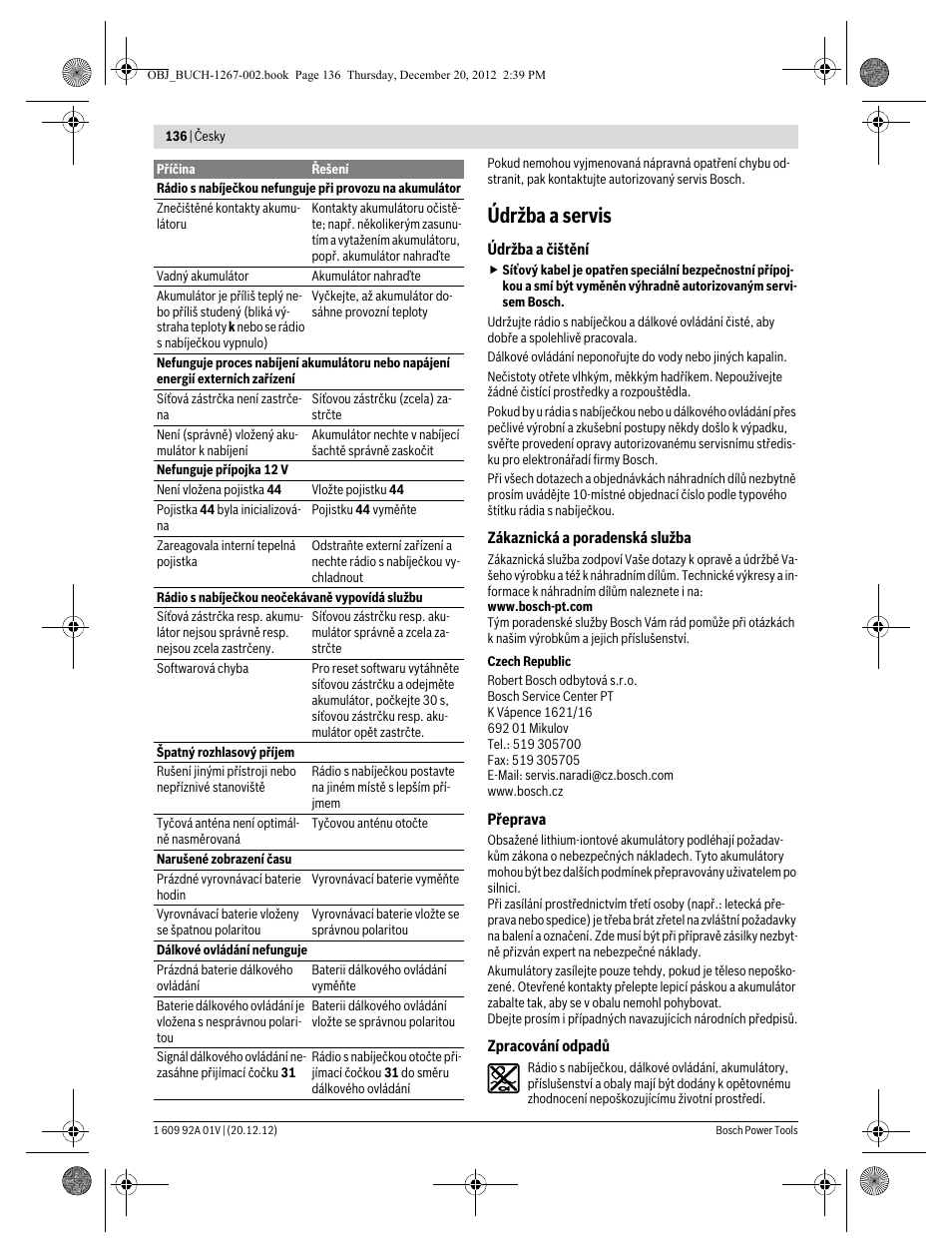 Údržba a servis | Bosch GML 50 Professional User Manual | Page 136 / 262