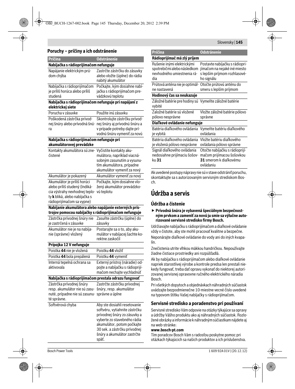 Údržba a servis | Bosch GML 50 Professional User Manual | Page 145 / 262