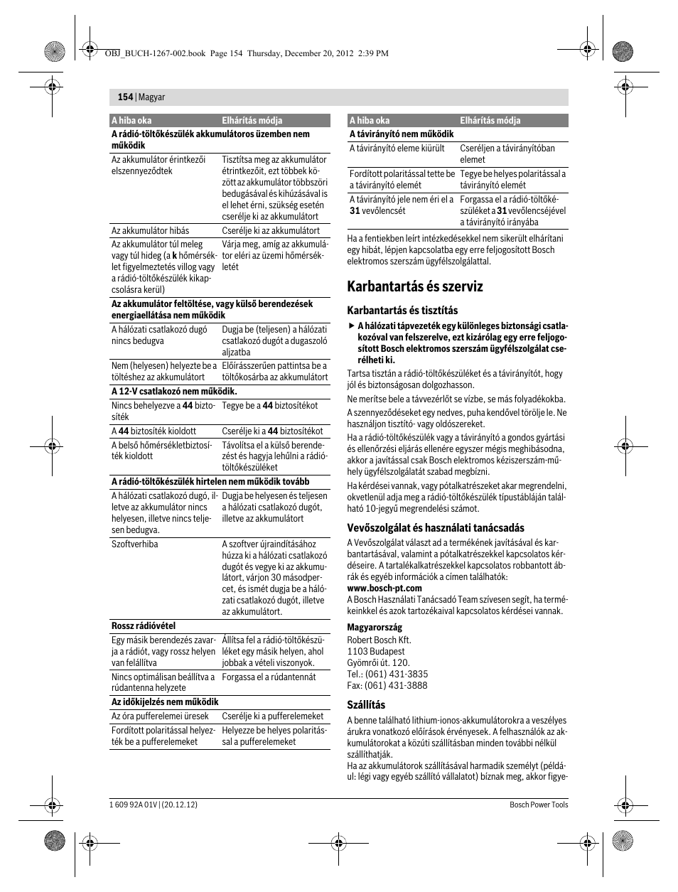 Karbantartás és szerviz | Bosch GML 50 Professional User Manual | Page 154 / 262