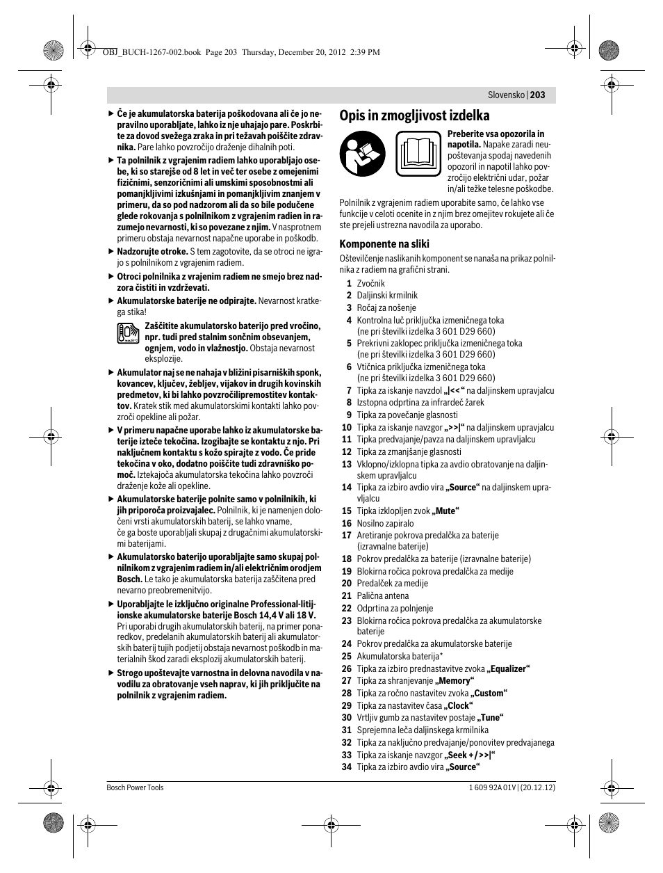 Opis in zmogljivost izdelka | Bosch GML 50 Professional User Manual | Page 203 / 262