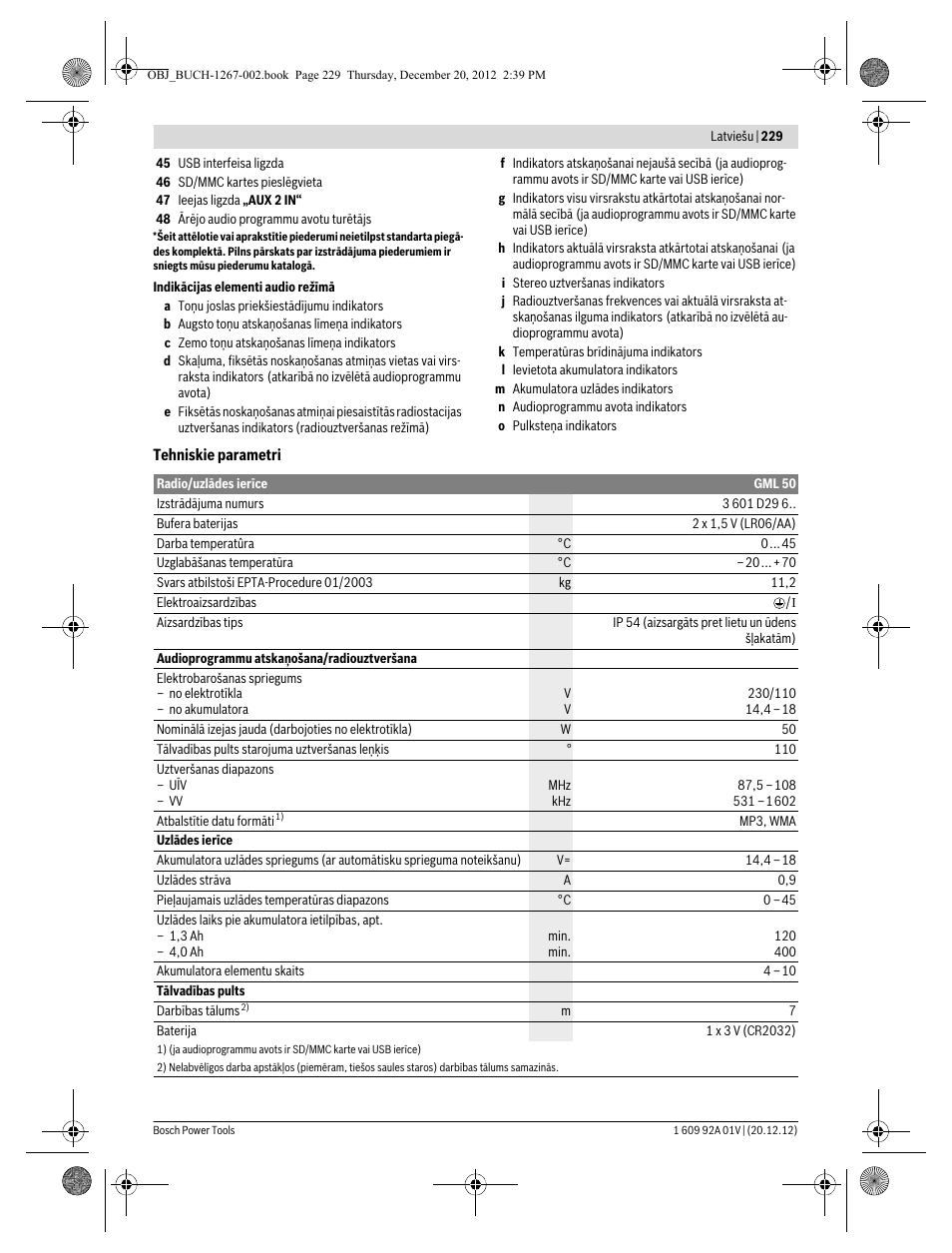 Bosch GML 50 Professional User Manual | Page 229 / 262