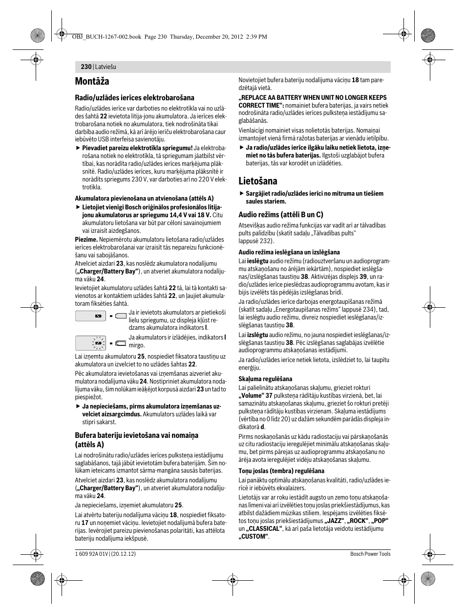 Montāža, Lietošana | Bosch GML 50 Professional User Manual | Page 230 / 262