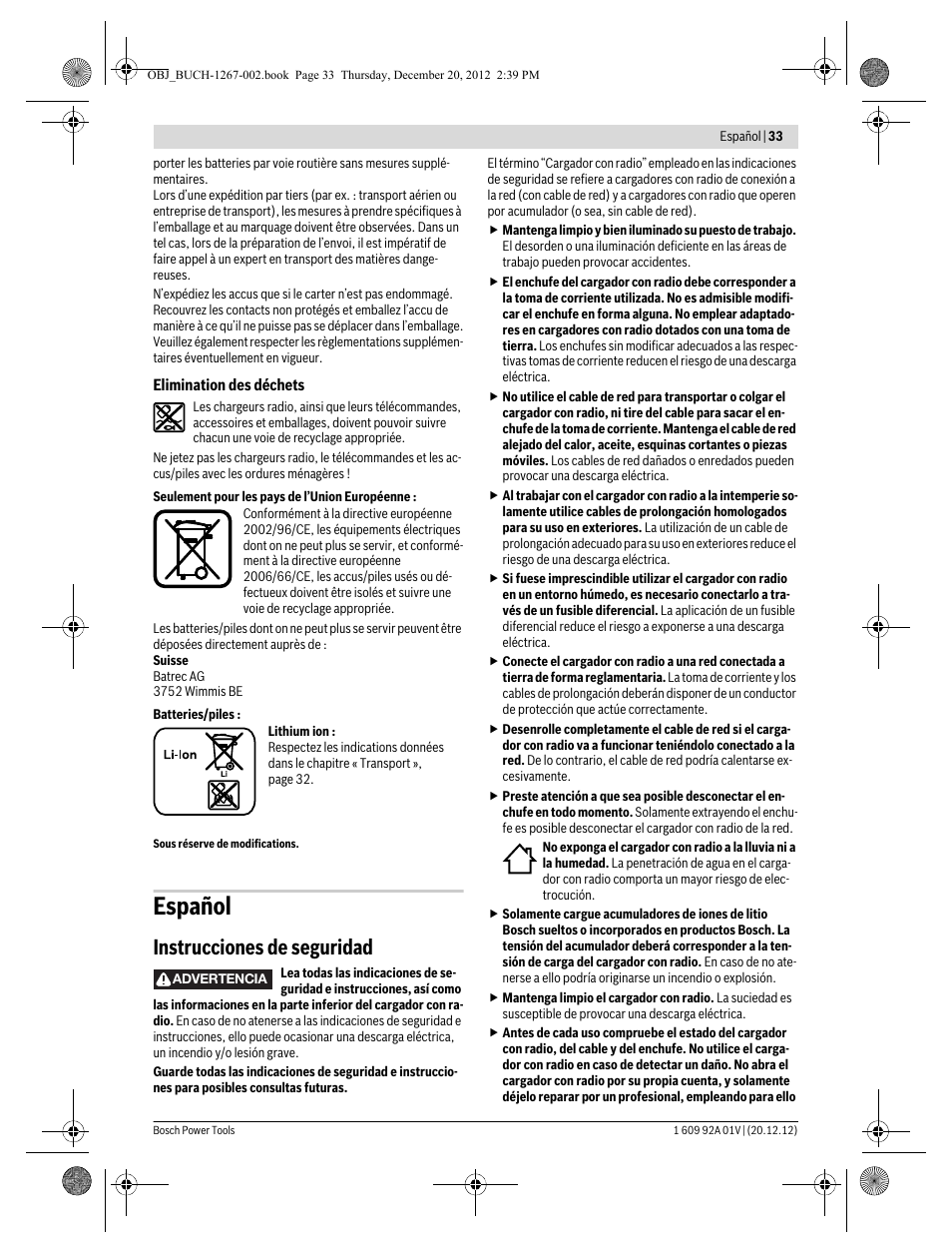 Español, Instrucciones de seguridad | Bosch GML 50 Professional User Manual | Page 33 / 262