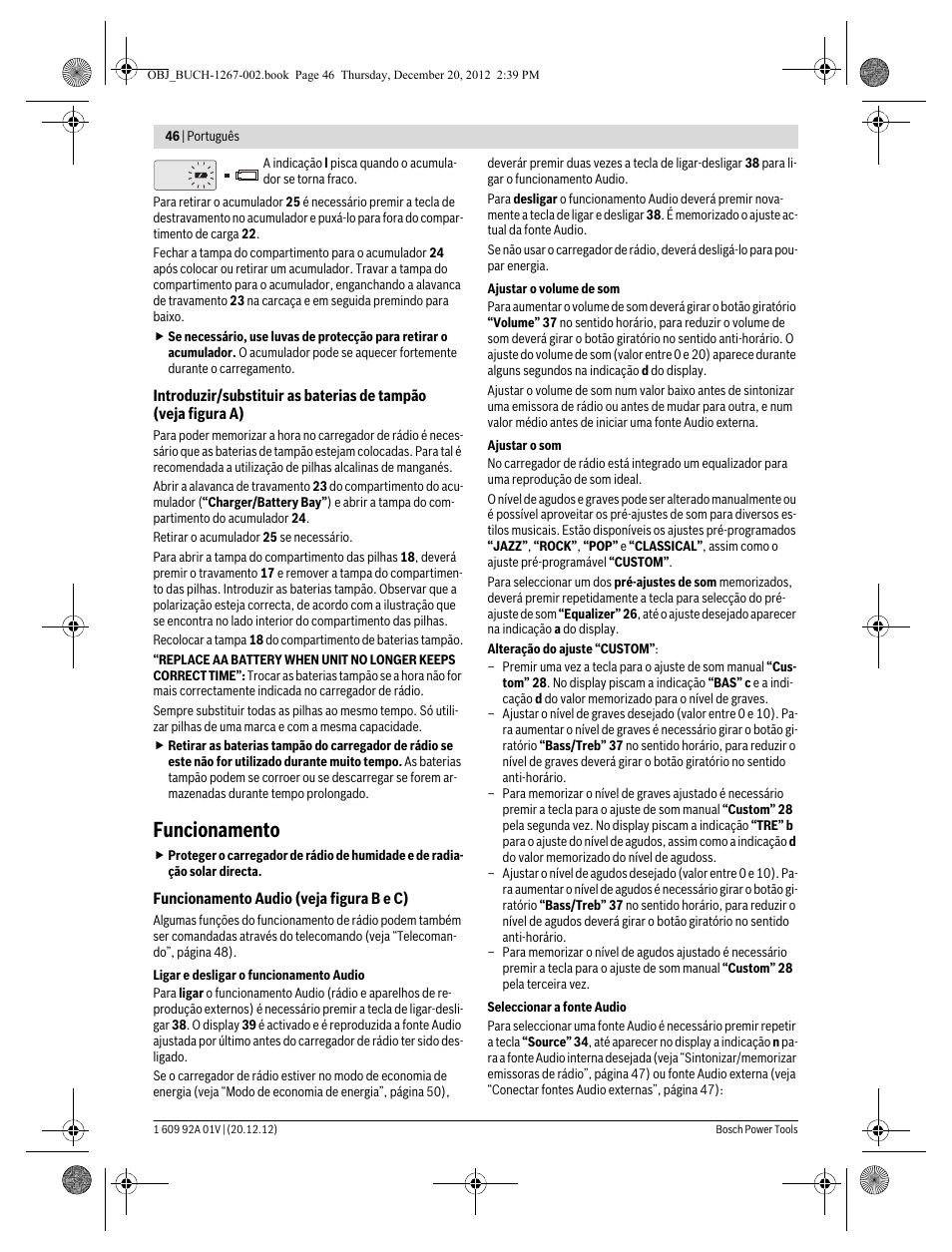 Funcionamento | Bosch GML 50 Professional User Manual | Page 46 / 262