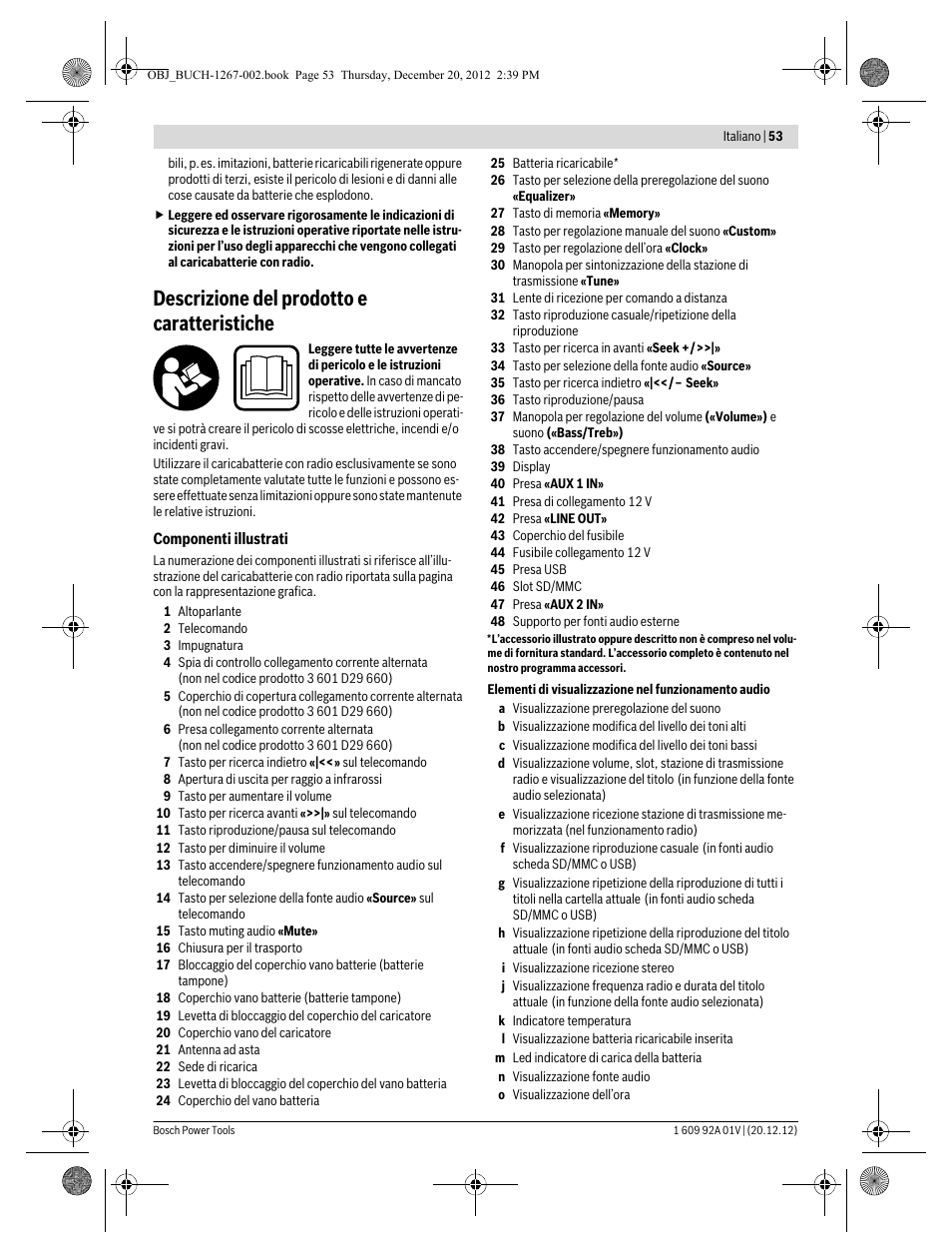 Descrizione del prodotto e caratteristiche | Bosch GML 50 Professional User Manual | Page 53 / 262