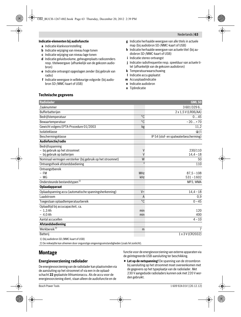 Montage | Bosch GML 50 Professional User Manual | Page 63 / 262