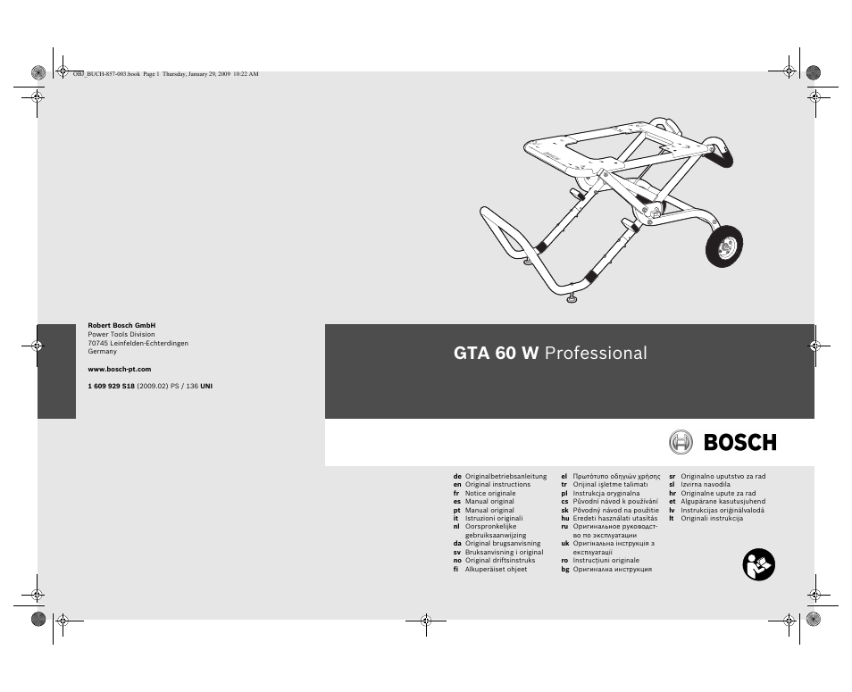 Bosch GTA 60 W Professional User Manual | 135 pages