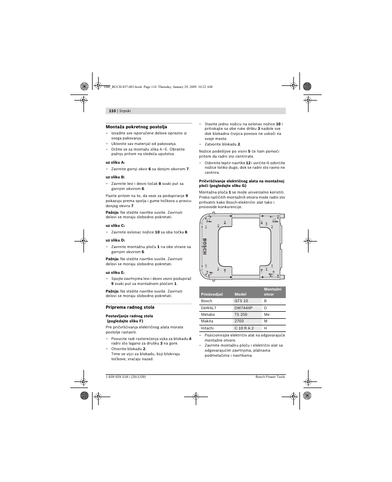 Bosch GTA 60 W Professional User Manual | Page 110 / 135