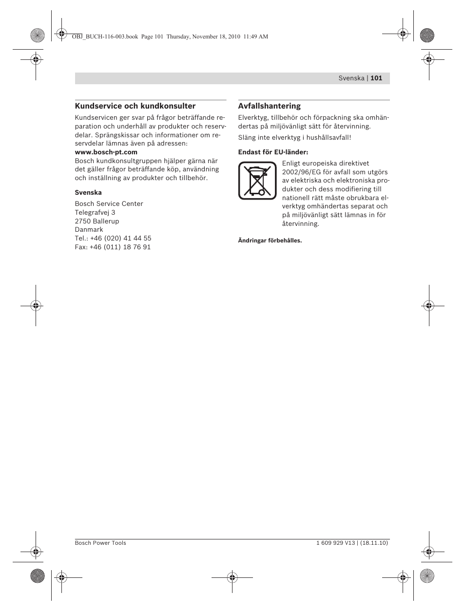 Bosch GDB 1600 WE Professional User Manual | Page 101 / 314