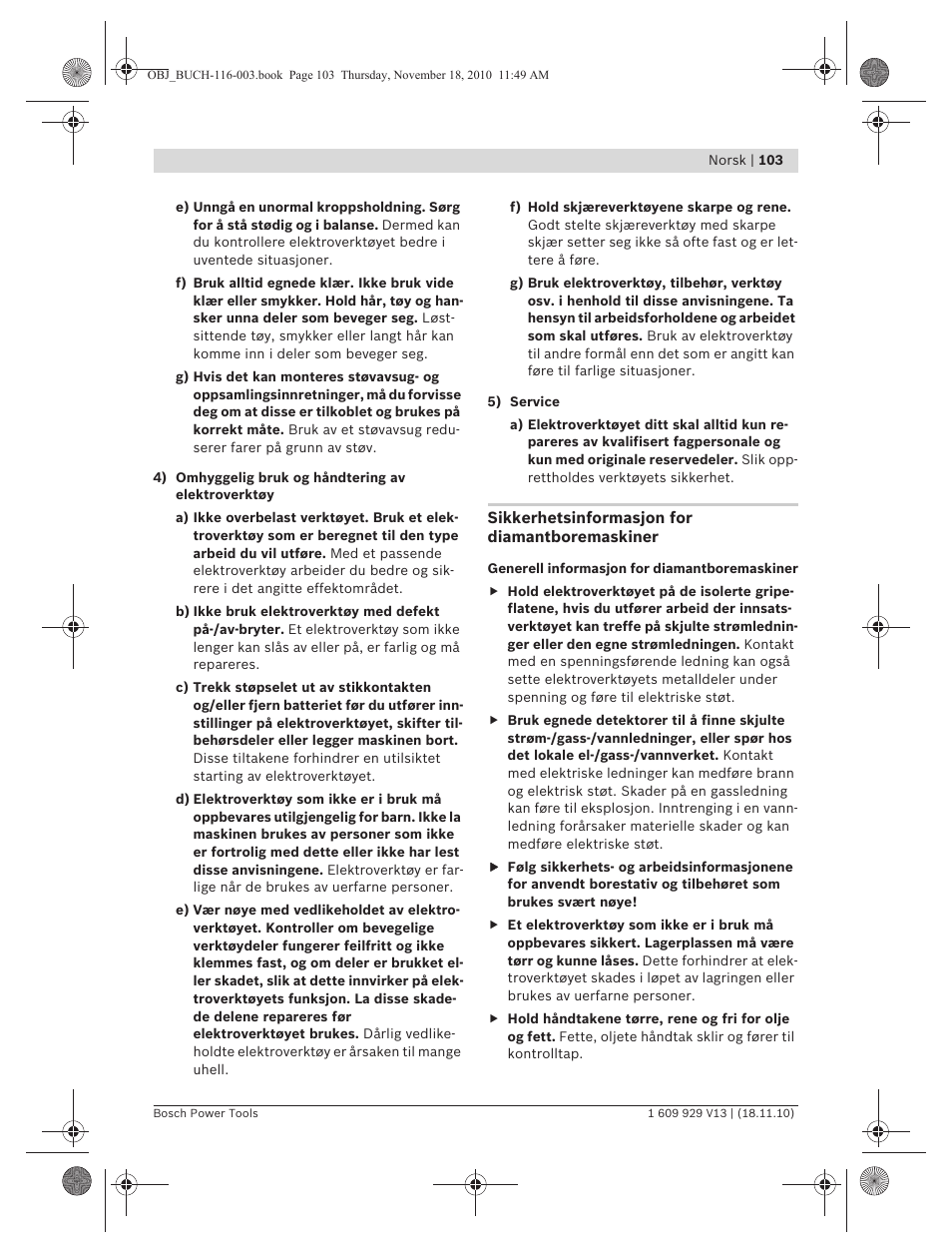 Bosch GDB 1600 WE Professional User Manual | Page 103 / 314