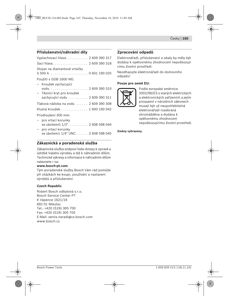 Bosch GDB 1600 WE Professional User Manual | Page 165 / 314