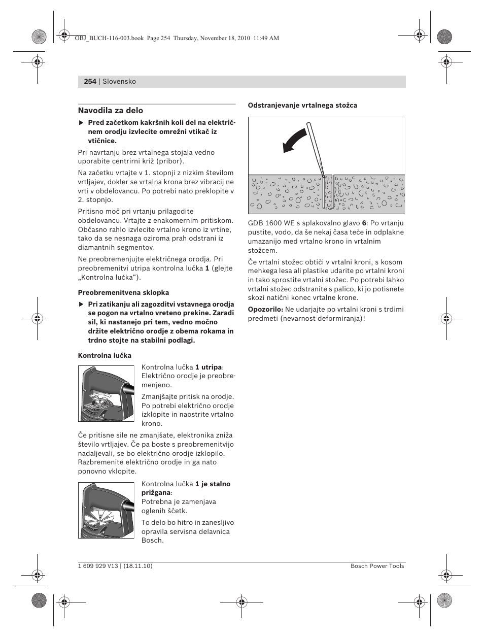 Bosch GDB 1600 WE Professional User Manual | Page 254 / 314