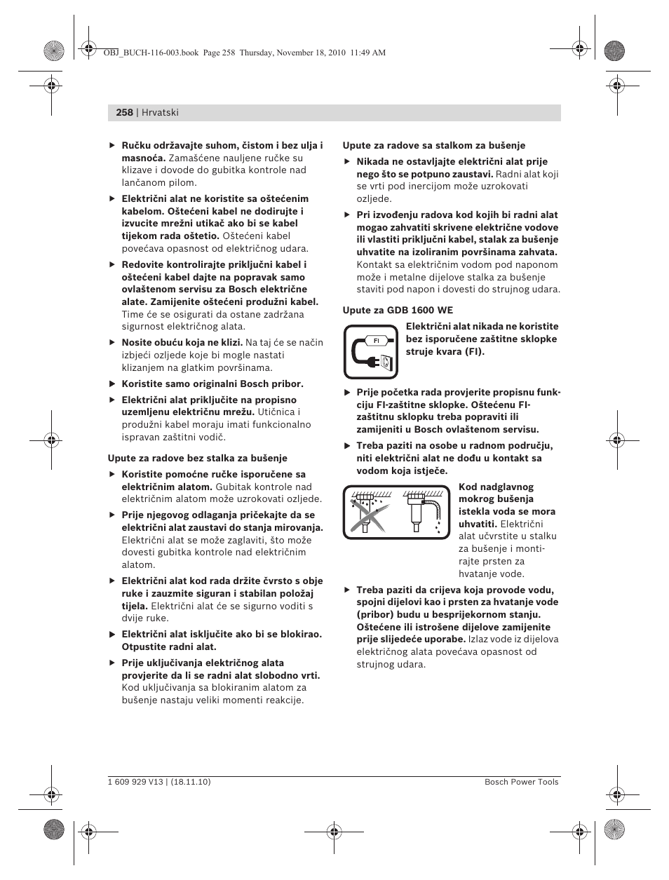 Bosch GDB 1600 WE Professional User Manual | Page 258 / 314