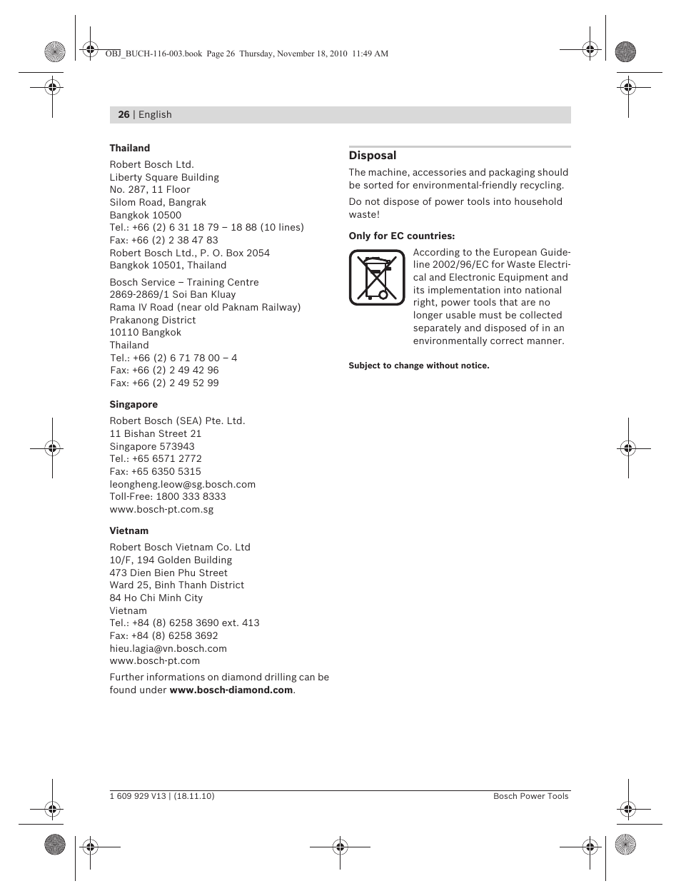 Bosch GDB 1600 WE Professional User Manual | Page 26 / 314