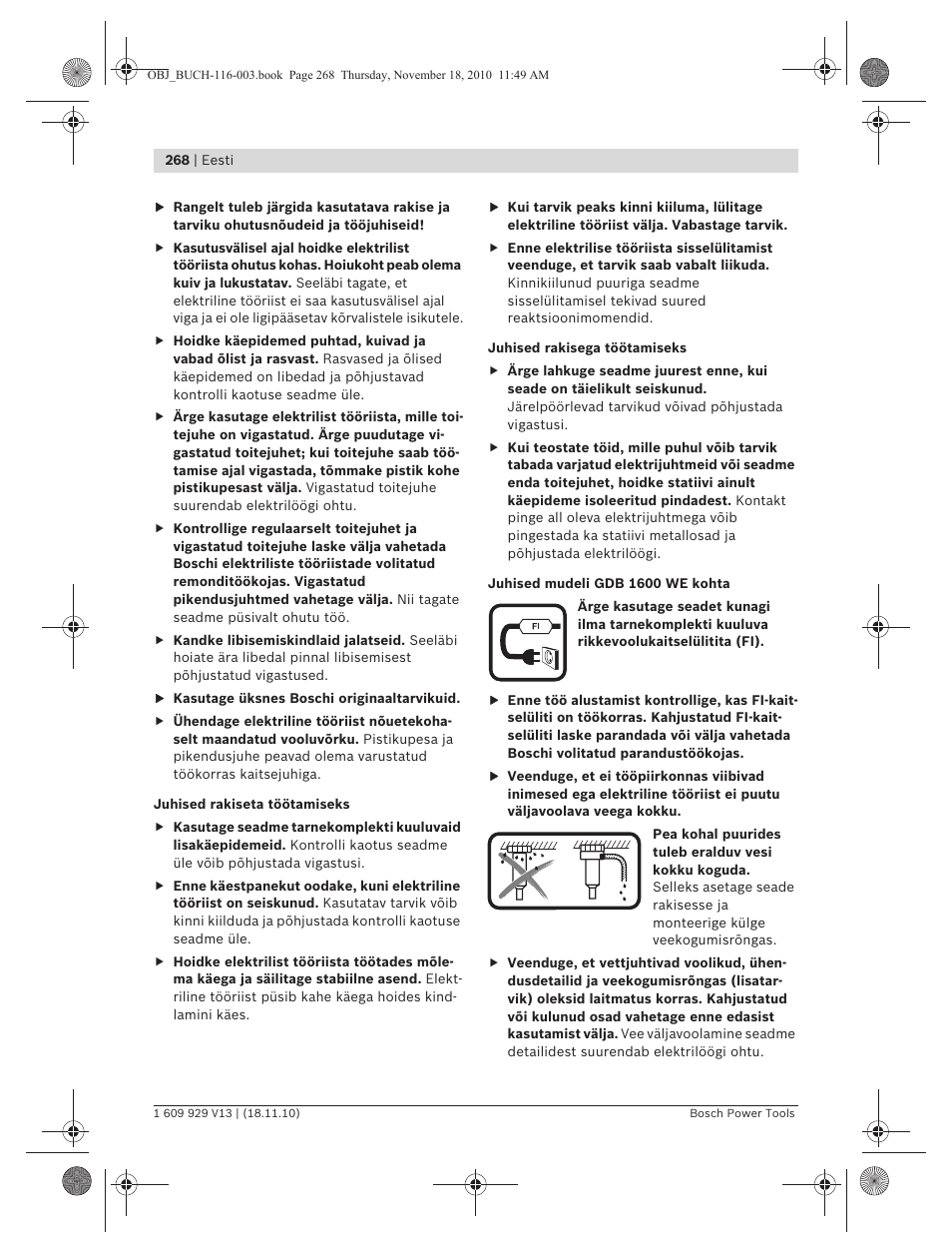 Bosch GDB 1600 WE Professional User Manual | Page 268 / 314