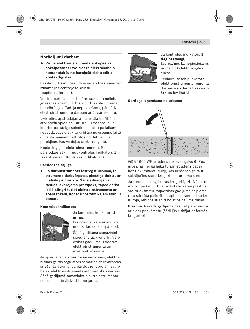 Bosch GDB 1600 WE Professional User Manual | Page 285 / 314