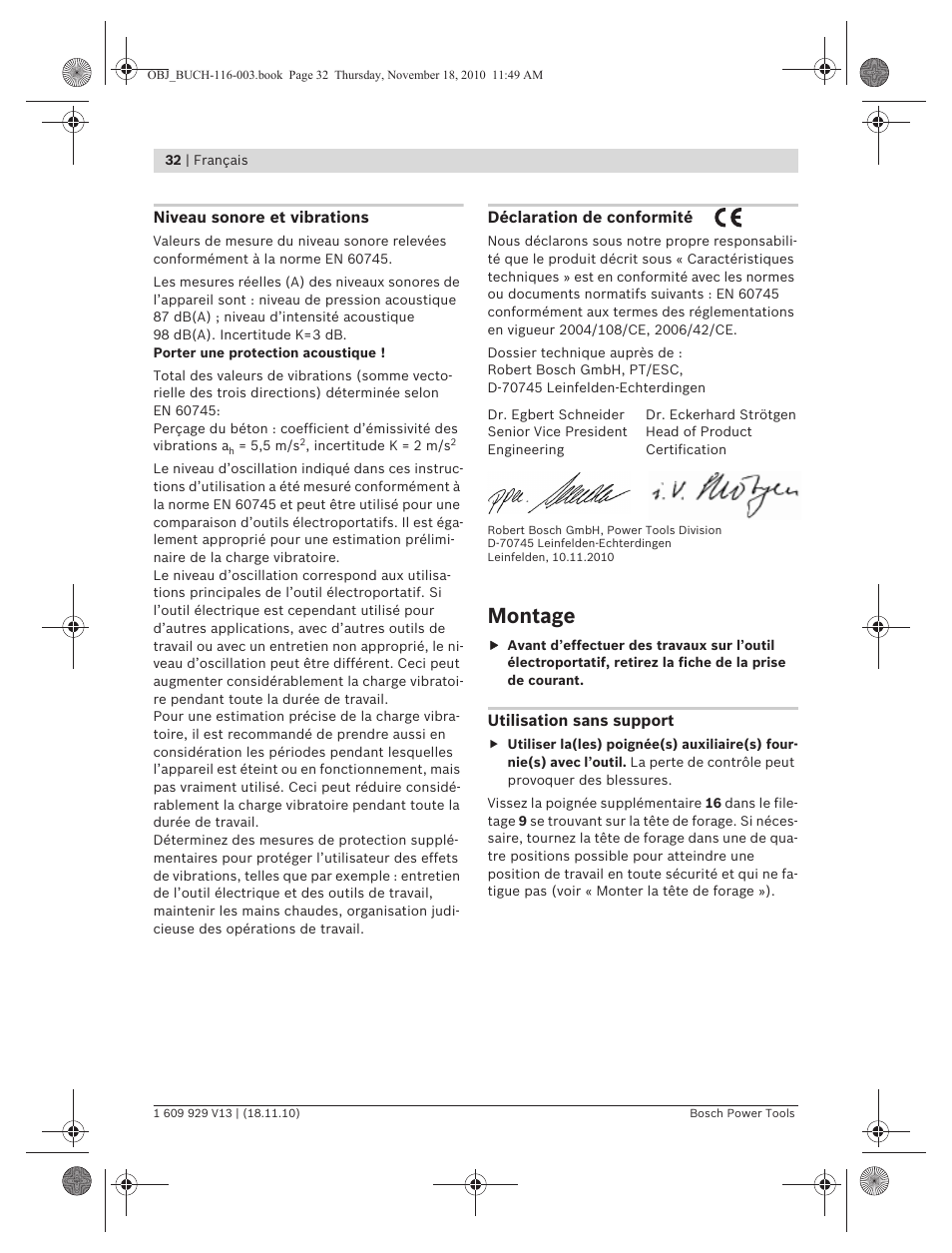 Montage | Bosch GDB 1600 WE Professional User Manual | Page 32 / 314