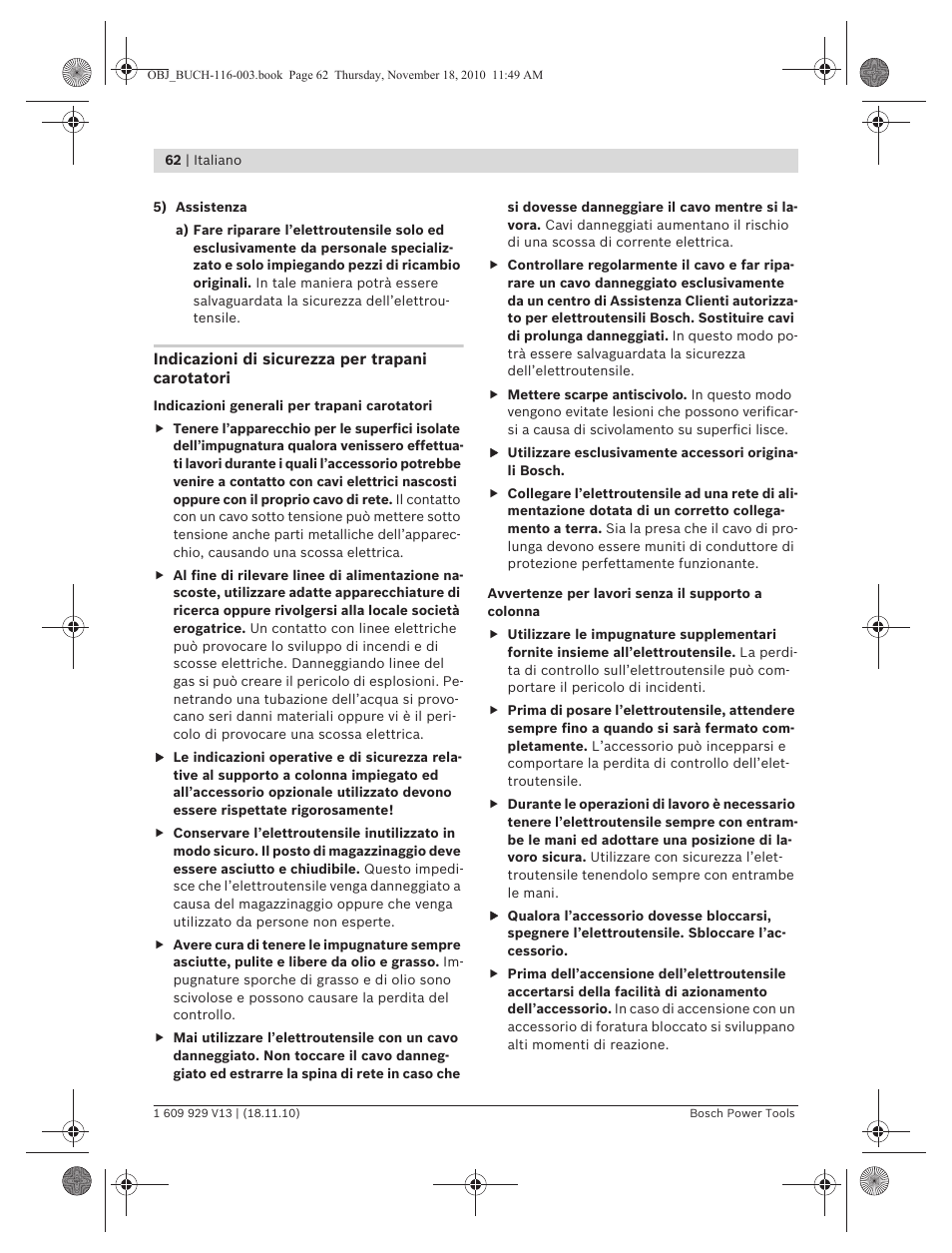 Bosch GDB 1600 WE Professional User Manual | Page 62 / 314