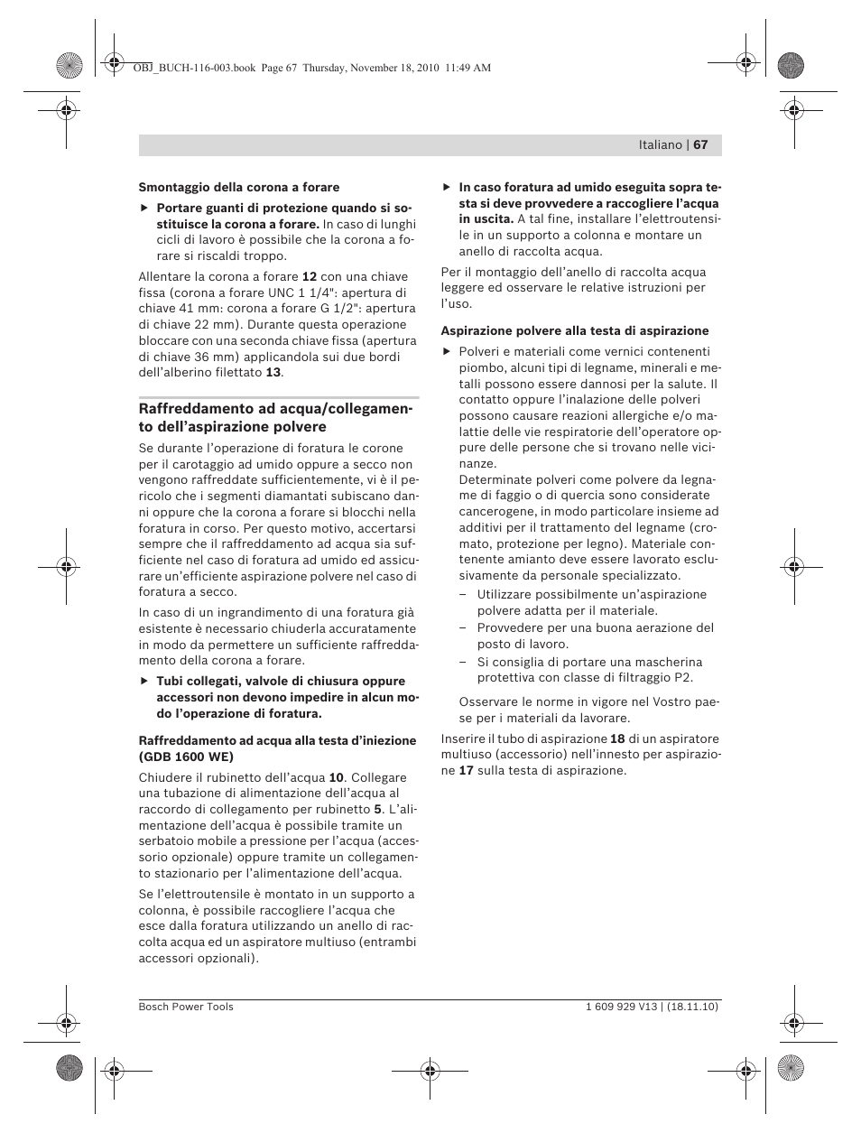 Bosch GDB 1600 WE Professional User Manual | Page 67 / 314