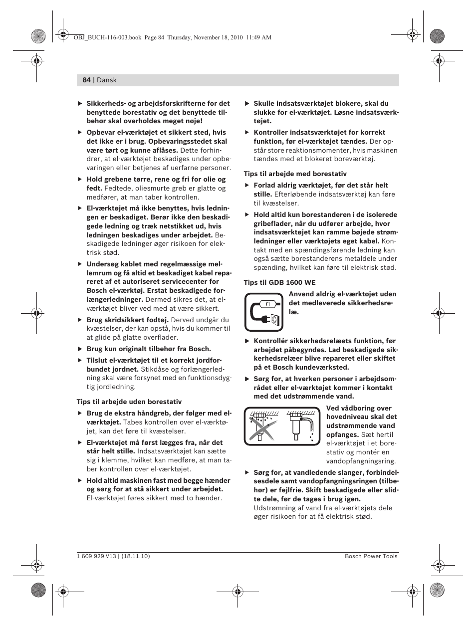 Bosch GDB 1600 WE Professional User Manual | Page 84 / 314